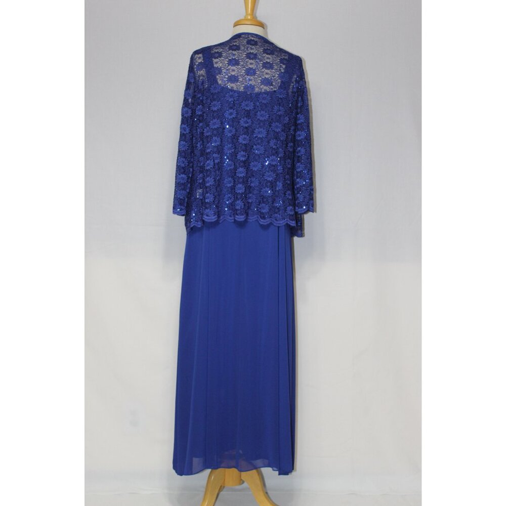 Eva USA #3175 Mother of Bride Groom Dress W/Jacket-Royal Blue-XL-NEW With Tags - Picture 2 of 5